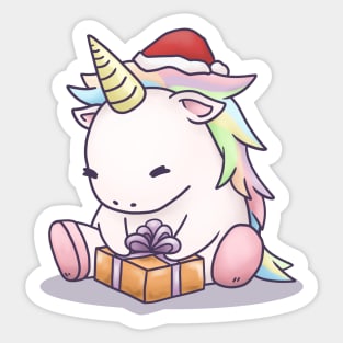 Magical Christmas Unicorn Rainbow Sticker